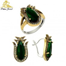 Gümüş Otantik Taşlı Set